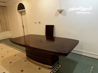  3 Dining table 176x117cm + 8 free chairs + two 46cm extensions  طاولة طعام + كراسي مجاني