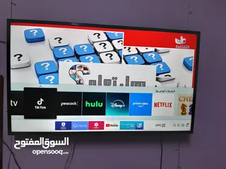  3 شاشة سامسونج سمارت 43 بوصة ريسفر داخلي مع قاعدتها  شبه وكالة استعمال خفيف
