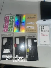  1 كفرات ولزقات حمايه لجهاز galaxy s23 ultra