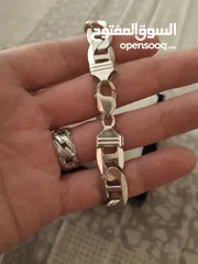  2 خواتم فضه و بلاك فضه رجالي