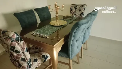  4 طاولة سفرة مع 6 كراسي