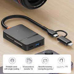  4 TYPE-C+LIGHTIN 8 IN 1 Card Reader