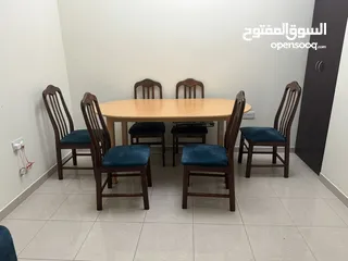  3 Table wooden Dining & 6 chairs