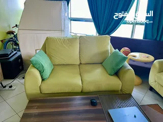  3 Set of 2 yellow sofas. 3 seater and 2 seater