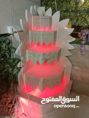  30 نوافير حجرية ابيض قطر 1متر البحرة  مع حوضين بالوسط مع الوصلات شامل التركيب والتشغيل