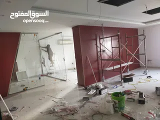  8 I will all type work office and shop glass partition door gypsum ceiling partition paint carpenter