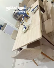  1 غرفة سفرة ست كراسي قابلة لتمدد بدون ولا خدش