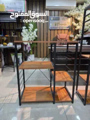  2 ستاند  خشب وحديد – مع خزانة هيكل حديد قوي وثابت