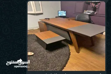  6 مكتب مدير مودرن (اثاث مكتبي -خشب-زجاج ) elegant modern office furniture desk