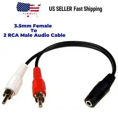  2 aux 3.5mm female to 2rca male
