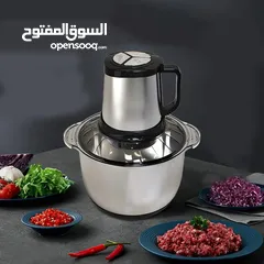  1 مفرمه ستانلس 5 شفرات ملوخيه و لحمه 4لتر 3 سرعات ستيل فرامه ملوخيه لحمه و كبه كهرباء قطاعه محضره طعام