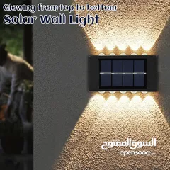  3 مصباح حائط  10 LED يعمل بالطاقة الشمسية اصفر وابيض