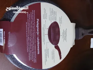  6 مقلاة جرانيت من النوع التقيل  مقاس 26 لونها سكني وبني نخب أول صناعة صينية جديدة غير مستعملة بورقتها