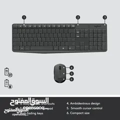  3 ماوس + كيبورد وايرليس لاسلكي مكتبي معرب من شركة لوجيتيك أصلي LOGITECH MK235 WIRELESS DESKTOP KIT