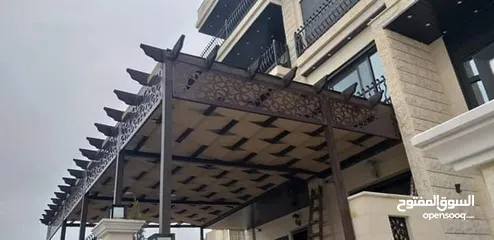  3 تركيب مظلات خشب براجولا مع الاشعه للكراجات والبلكونات والحدائق
