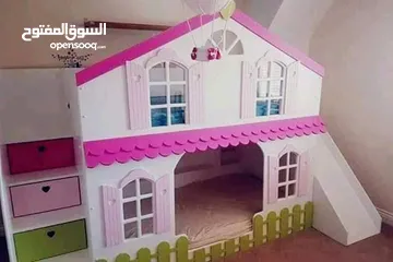  24 تخت طابقين ثلاثي مكفول 5 سنوات بحمل 150 كيلو  الخشب لامنيت مسمك ع خمالتين 3.5 سم