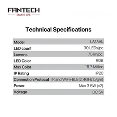  8 اضاءة فانتيك تابعة للموسيقى سمارت تعمل على البرنامج او مع اليكسا Fantech LA1AAL Ambient Light