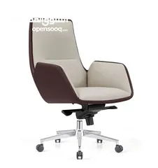  1 Modern Medium Back Luxury Leather Manager Office Chair