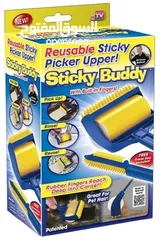  4 رول Sticky Buddy لإزالة الأوساخ والشعر الحل السريع والفعّال لتنظيف الأثاث، الملابس، والسجاد من الشعر