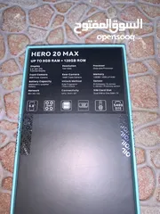  2 هاتف HERO 20 MAX بفئة اقتصادية بمساحة تخزين 128 جيجا  و8 جيجا رام 4+4 لون بنفسجي داكن و مميز