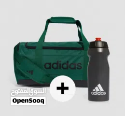  1 حقيبة دافل لينير بحجم صغير من  اديداس لون اخضر مع قنينة بيرفورمنس لون اسود مجاناً