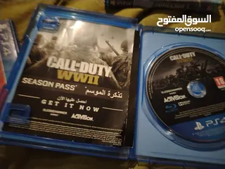  7 سيديات ps4 and ps5 للبيع سيدي red dead redemptiion 2 /blacl ops 6 world war war2