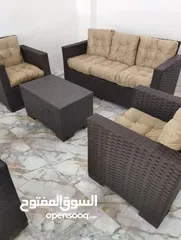  28 طقم راتان 5 مقاعد 125د + طاولة وسط .. شامل التوصيل داخل عمان  يتوفر اطقم راتان سباعي مراجيح ثلاثية 1