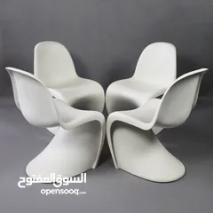 8 4 White Authentic Verner Panton (by Vitra) Chairs.