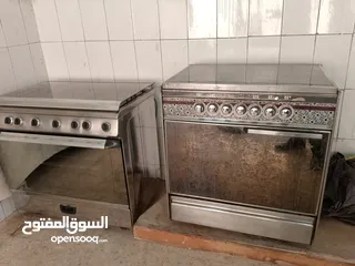  18 غاز 5عيون نحاس نظام 7مفاتيح بشتغل شواية وفرن مع بعض حجم80×60 فل ستانليس ستيل   موجود بالبقعة وعالفحص