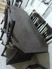  3 غرفة سفره 8 كراسي خشب لاتيه