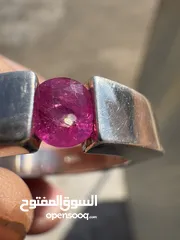  12 جوهرتين من خاتمين فضه 925 صياغه يدويه إحترافيه متوجين بأحجار الياقوت الطبيعي الغير معالج إطلاقا