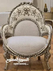  11 كنب صالون ملوكي دمياطي من افخم انواع الخشب الزان الأحمر