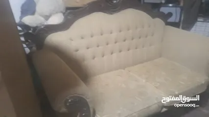  5 طقمين كنب زان مستعمل بدون طاولات للبيع