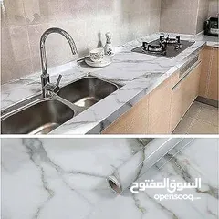  6 رول استيكر حراري اصلي بديل الرخام متوفر 3 الوان : اسود. فضي. بيج متعدد الاستخدامات