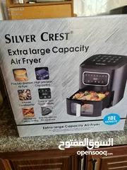  5 مقلاة هوائية silver crest غنية عن التعريف 10 لتر ،قلاية هوائية شاشة ملونة......