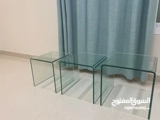  1 Nest of crystal glass coffee table 3pcs