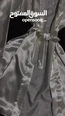  4 روب عرايسي ساتان أبيض  بستراس BRIDE قصير