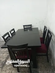  3 طاولة سفره مع 6 كراسي تفصيل خشب زان وتنجيد جديد