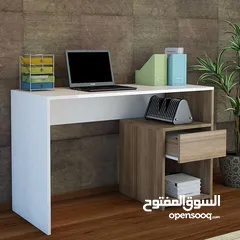  1 مكتب دراسة وطاولة كمبيوتر مع درج