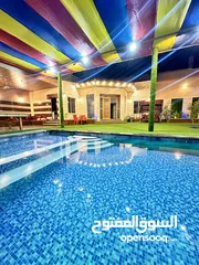  13 مزرعة للايجار اليومي شاليه شالية مميز وشبه مغلق المسبح غير مكشوف نهائي مع تدفئة للبركة وملعب وزرب
