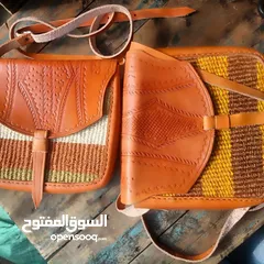  2 African sisal New leather handbag Woven bag