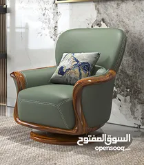  12 chair Rosewood ebony leather sofa