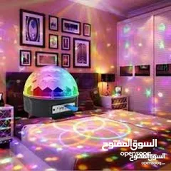  5 سماعة بلوتوث كرة اضاءه ديسكو المتحركه  و الملونه تحكم ريموت مدخل فلاشه و كرت مموري  ومكان تعليق حائط