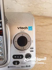  2 هاتف لاسلكي يعمل عل الشحن يشتغل عل خط الفايبر مع محول وسلك تلفون