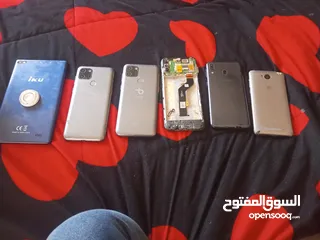  2 اجهزه خلويه مستعمله كلهن شغالات بحاجه الى شاشات عباره عن سبع اجهزه
