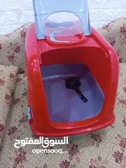  3 لتر بوكس حجم كبير للبيع مع صحن اكل مزدوج مع علبة شامبو قطط 500 ml