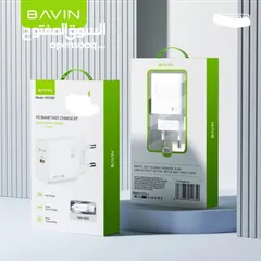  1 شاحن سريع 22 واط متوفر USB-A أو Type-C شاحن جهاز تلفون خلوي نوع BAVIN كابل شحن Quick Charge وصله