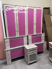  2 غرفة نوم بتختين مفرد وكومدينة ومكتبة وخزانة سعر حرق