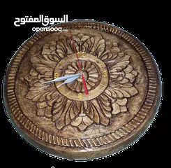  3 handmade flower design woodcarving clock