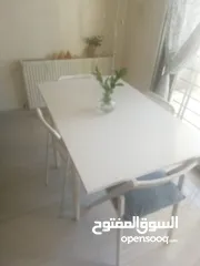  3 طاولة سفرة قابلة للتمديد مع درج تخزين وكراسي من ايكيا IKEA